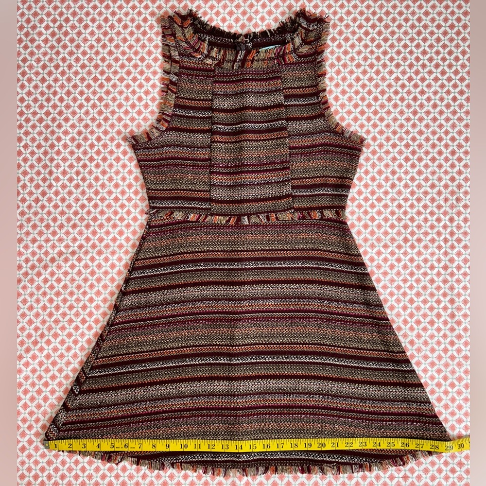 She & Sky retro brown tweed twill boho bohemian dress juniors size medium - Picture 15 of 16